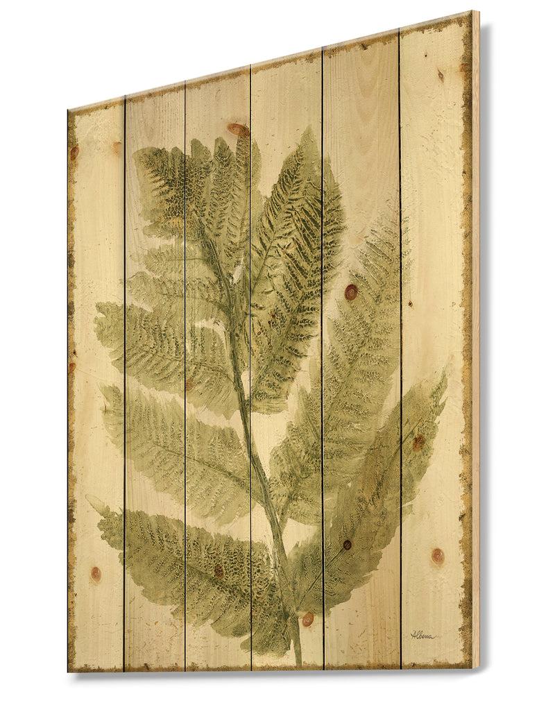 DesignQ Simple Forest I - Floral & Botanical Print On Natural Pine Wood