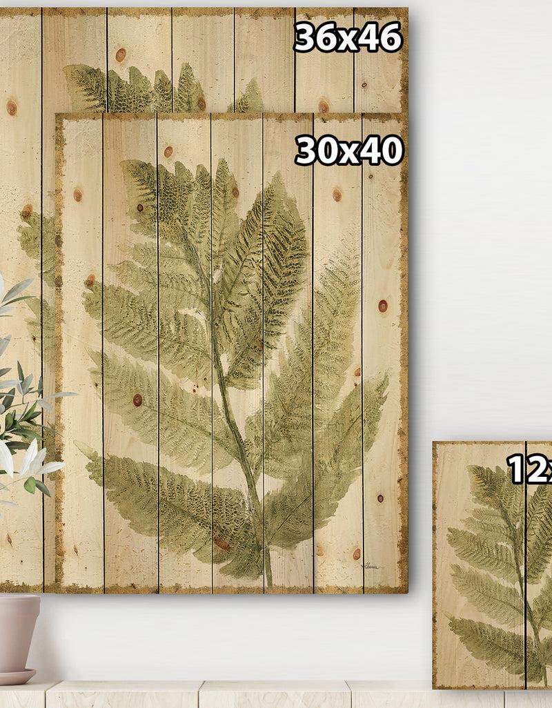 DesignQ Simple Forest I - Floral & Botanical Print On Natural Pine Wood