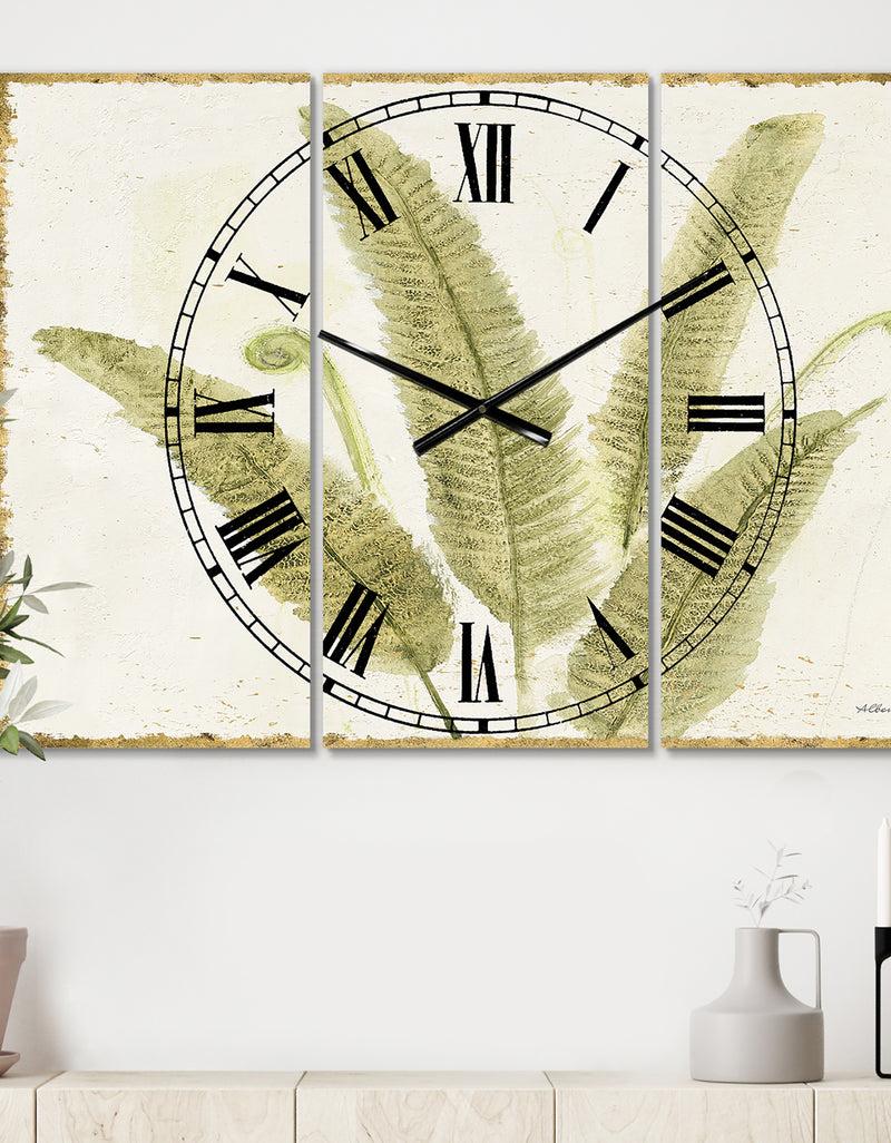 DesignQ Simple Forest II - Cottage 3 Panels Large Wall CLock