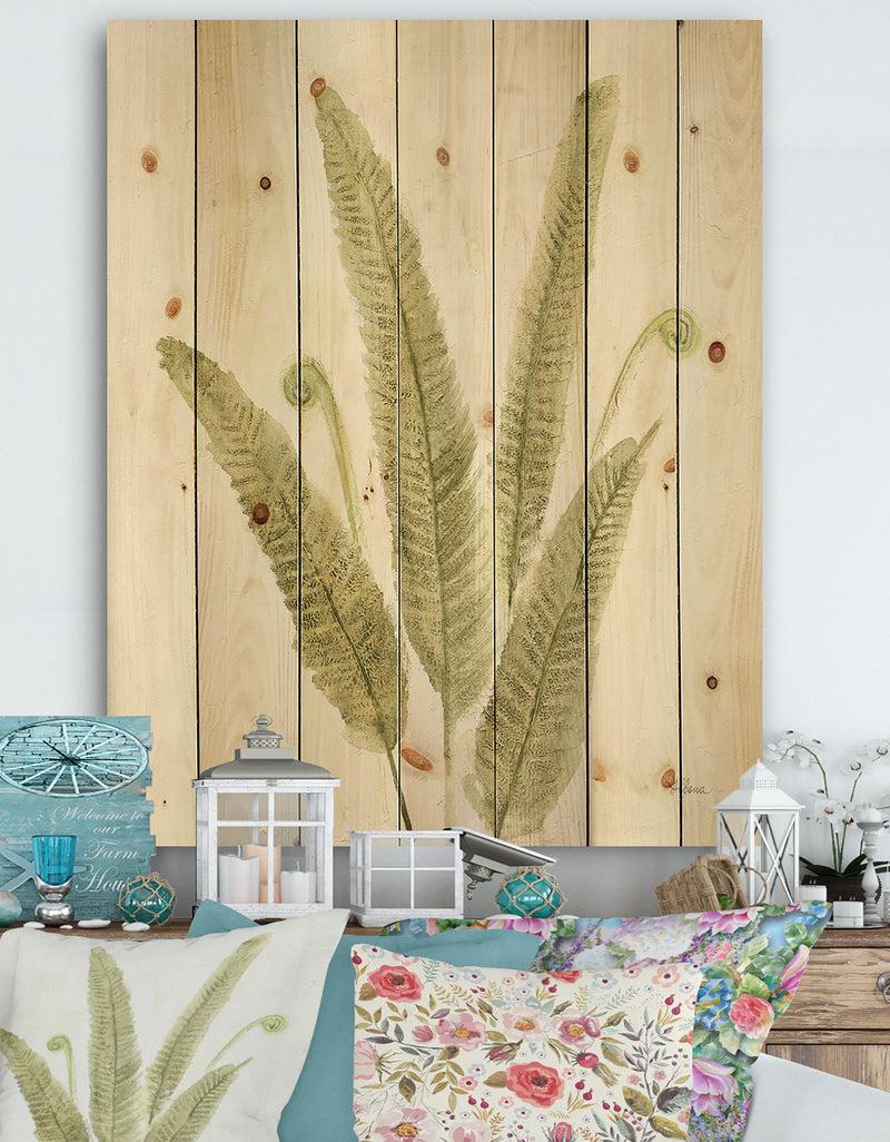 DesignQ Simple Forest III - Farmhouse Print on Natural Pine Wood