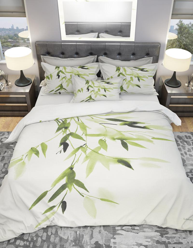 DesignQ Simplist Bamboo Leaves I - Cottage Duvet Cover Set