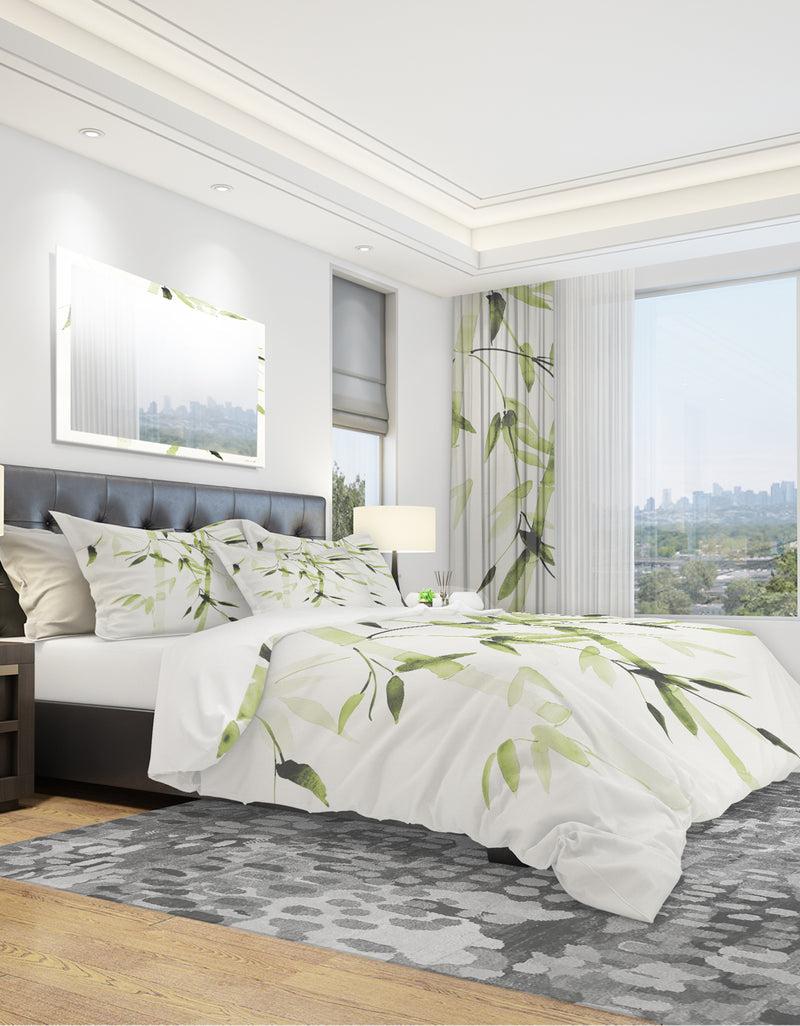 DesignQ Simplist Bamboo Leaves II - Cottage Duvet Cover Set