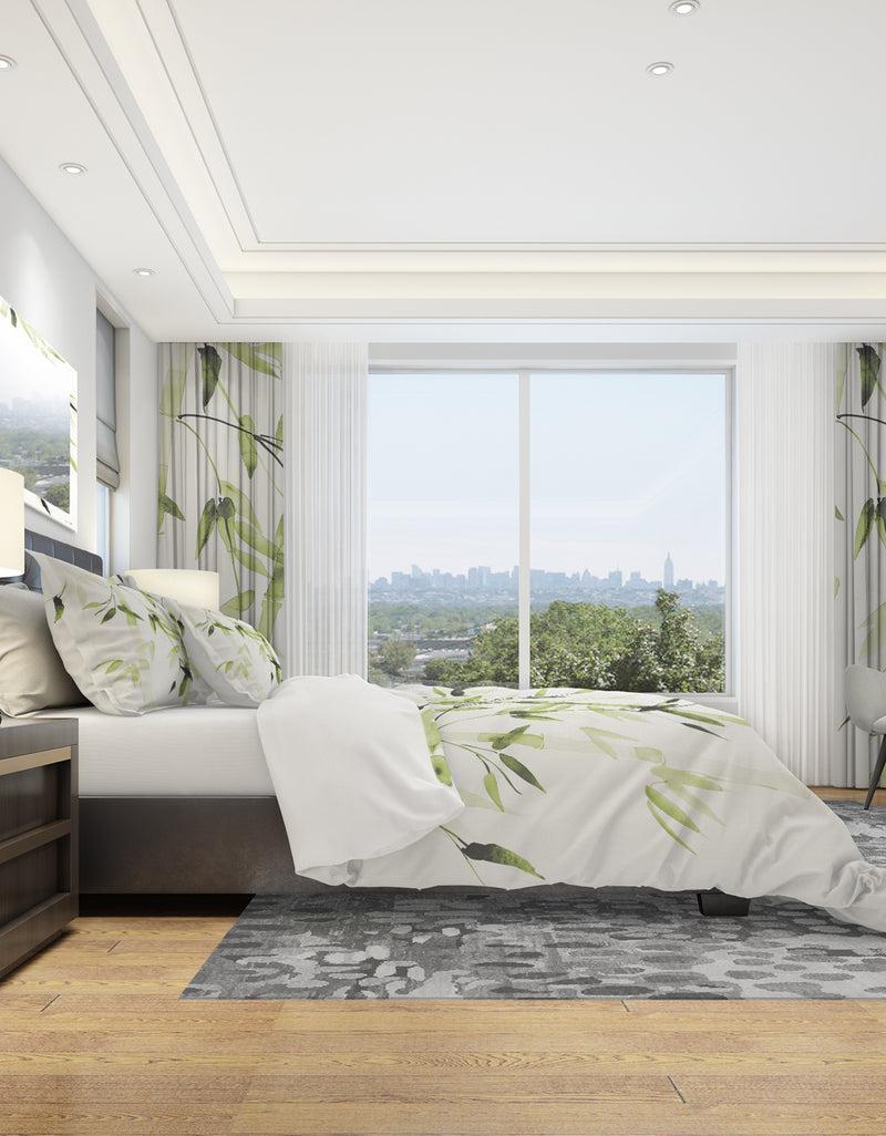 DesignQ Simplist Bamboo Leaves II - Cottage Duvet Cover Set