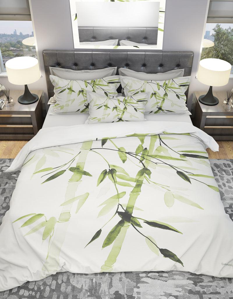 DesignQ Simplist Bamboo Leaves II - Cottage Duvet Cover Set