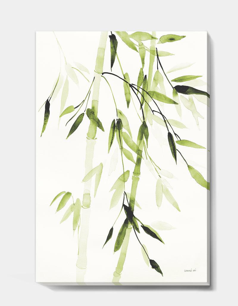 DesignQ Simplist Bamboo Leaves II - Lake House Canvas Artwork