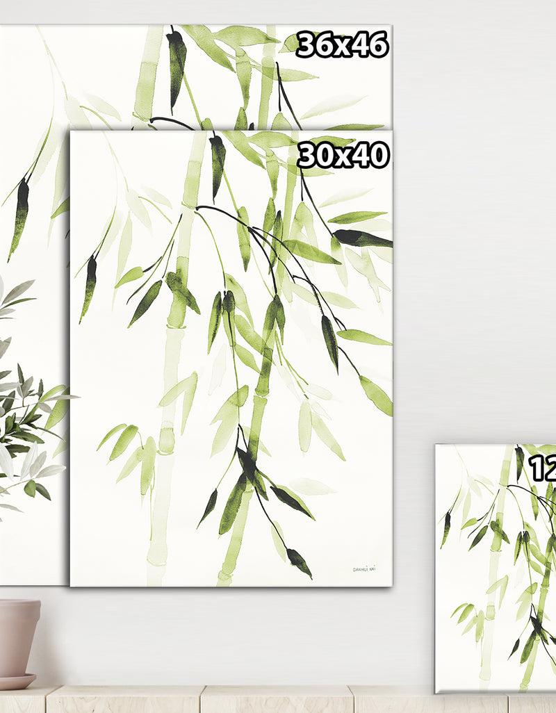 DesignQ Simplist Bamboo Leaves II - Lake House Canvas Artwork