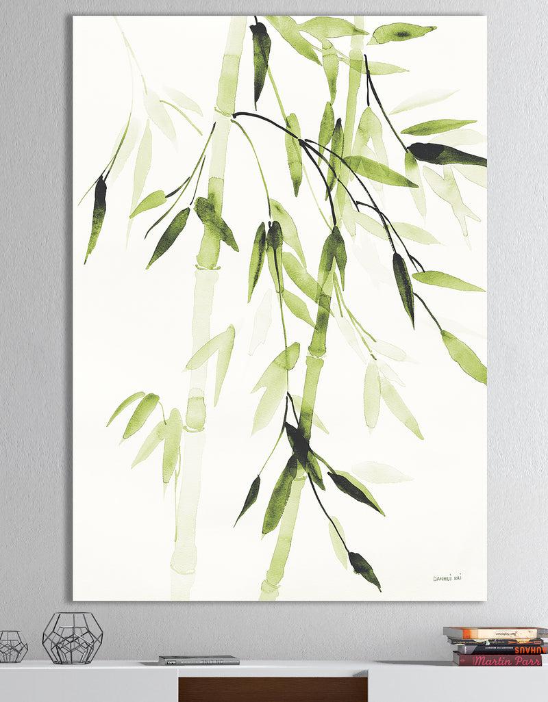 DesignQ Simplist Bamboo Leaves II - Lake House Canvas Artwork