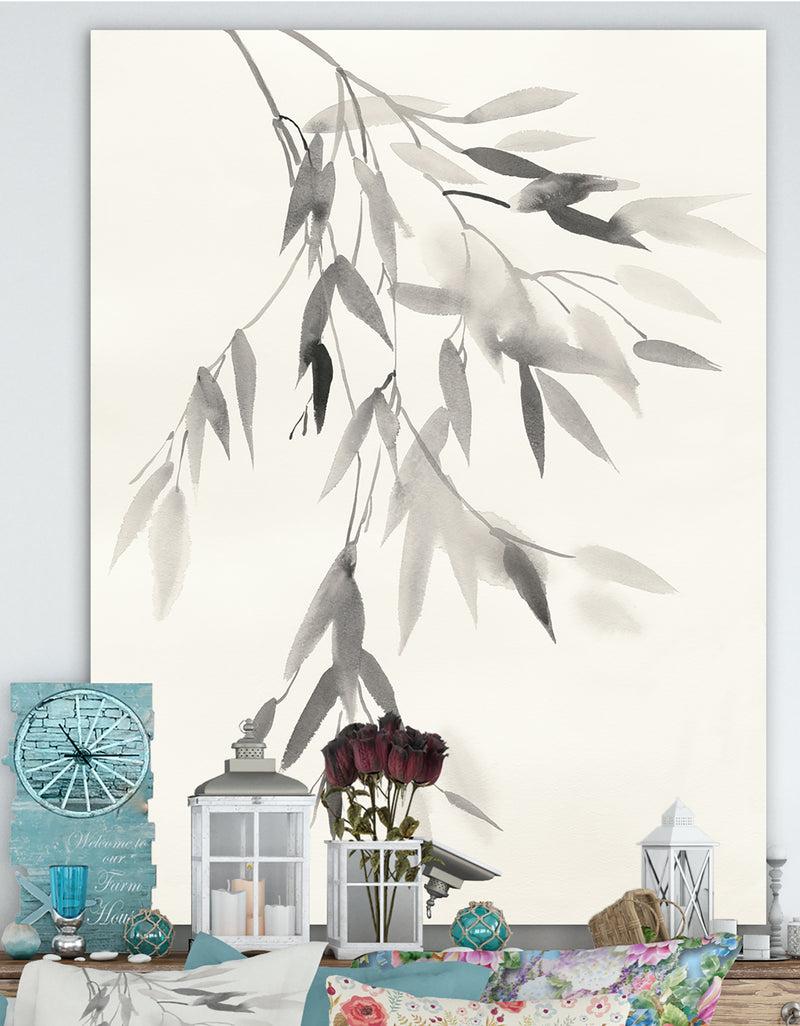 DesignQ Simplist Bamboo Leaves IV - Cabin & Lodge Canvas Artwork