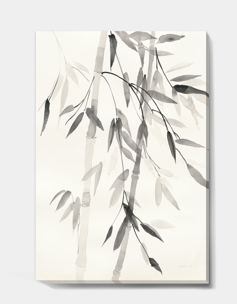 DesignQ Simplist Bamboo Leaves V - Cabin & Lodge Gallery-wrapped Canvas