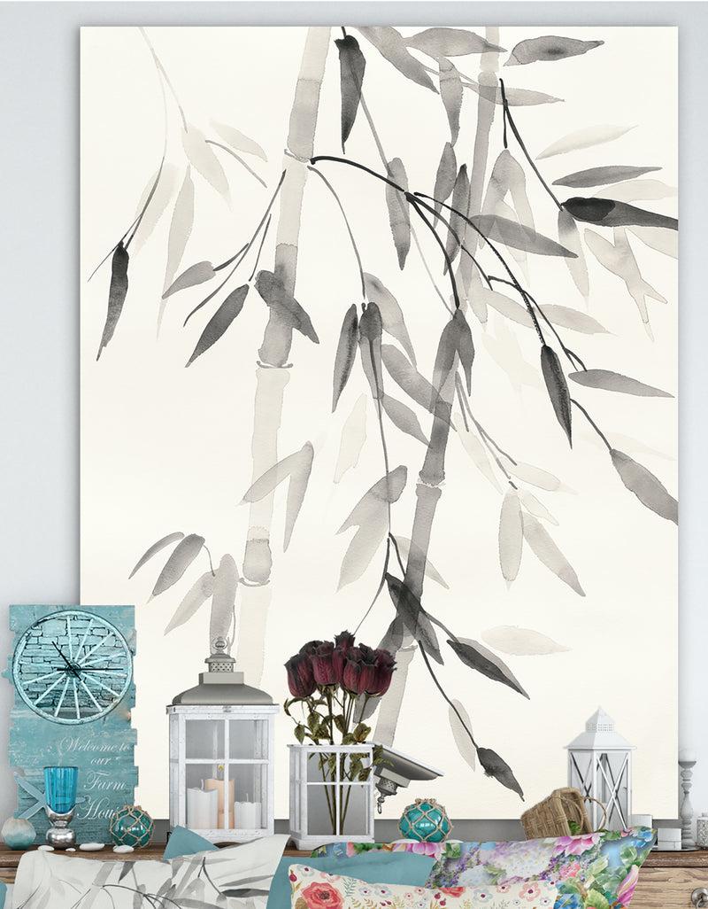 DesignQ Simplist Bamboo Leaves V - Cabin & Lodge Gallery-wrapped Canvas