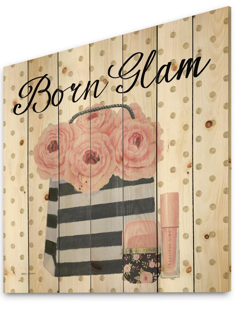 DesignQ Simply Splendid II - Posh & Luxe Print On Natural Pine Wood