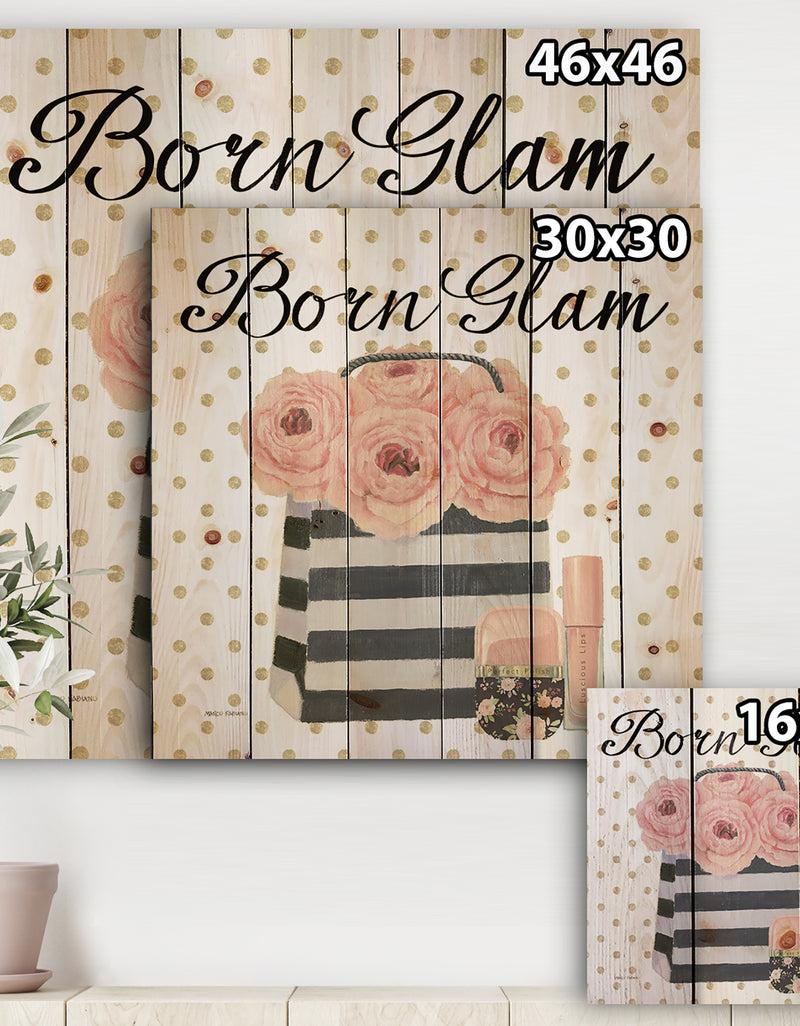 DesignQ Simply Splendid II - Posh & Luxe Print On Natural Pine Wood