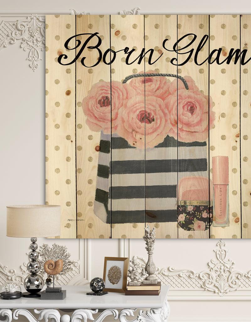 DesignQ Simply Splendid II - Posh & Luxe Print on Natural Pine Wood