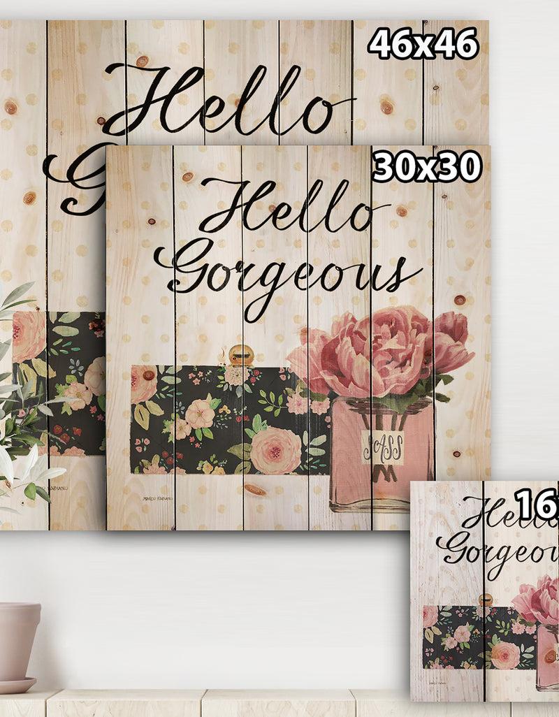 DesignQ Simply Splendid IV - Posh & Luxe Print On Natural Pine Wood