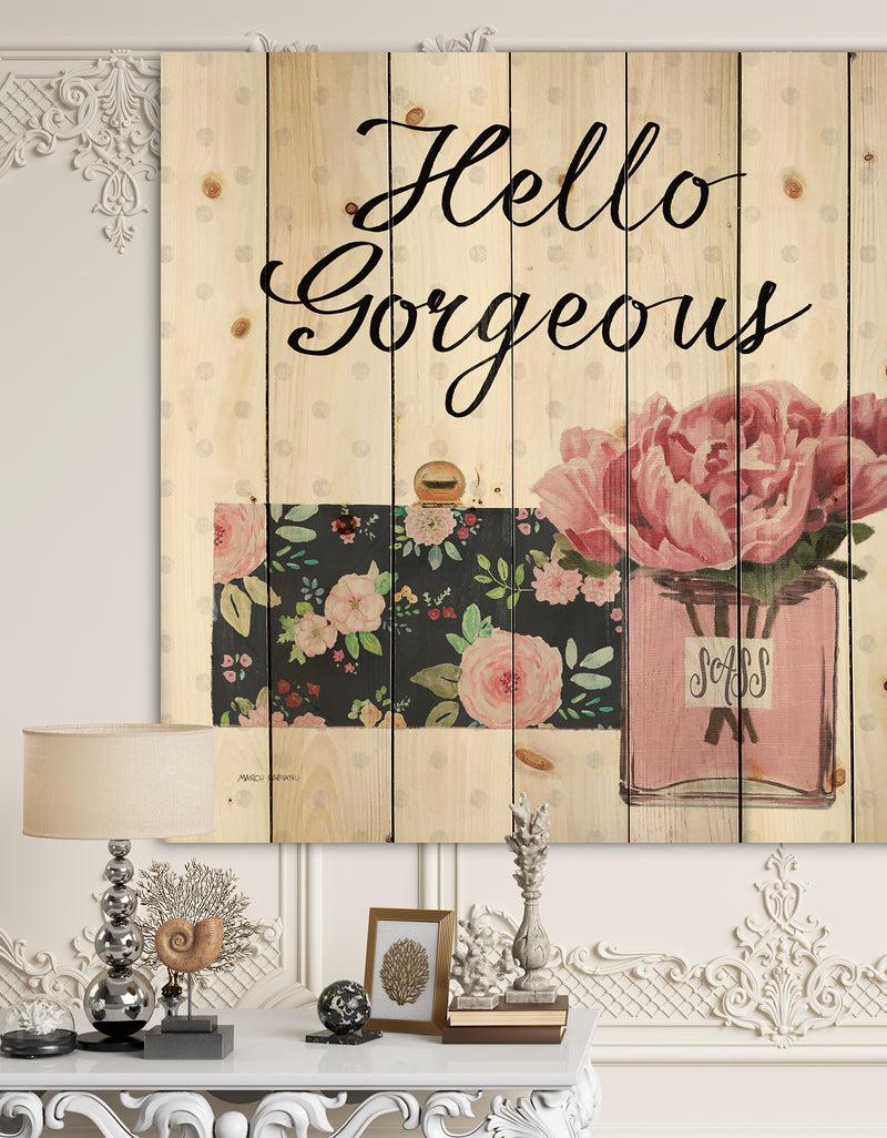 DesignQ Simply Splendid IV - Posh & Luxe Print on Natural Pine Wood