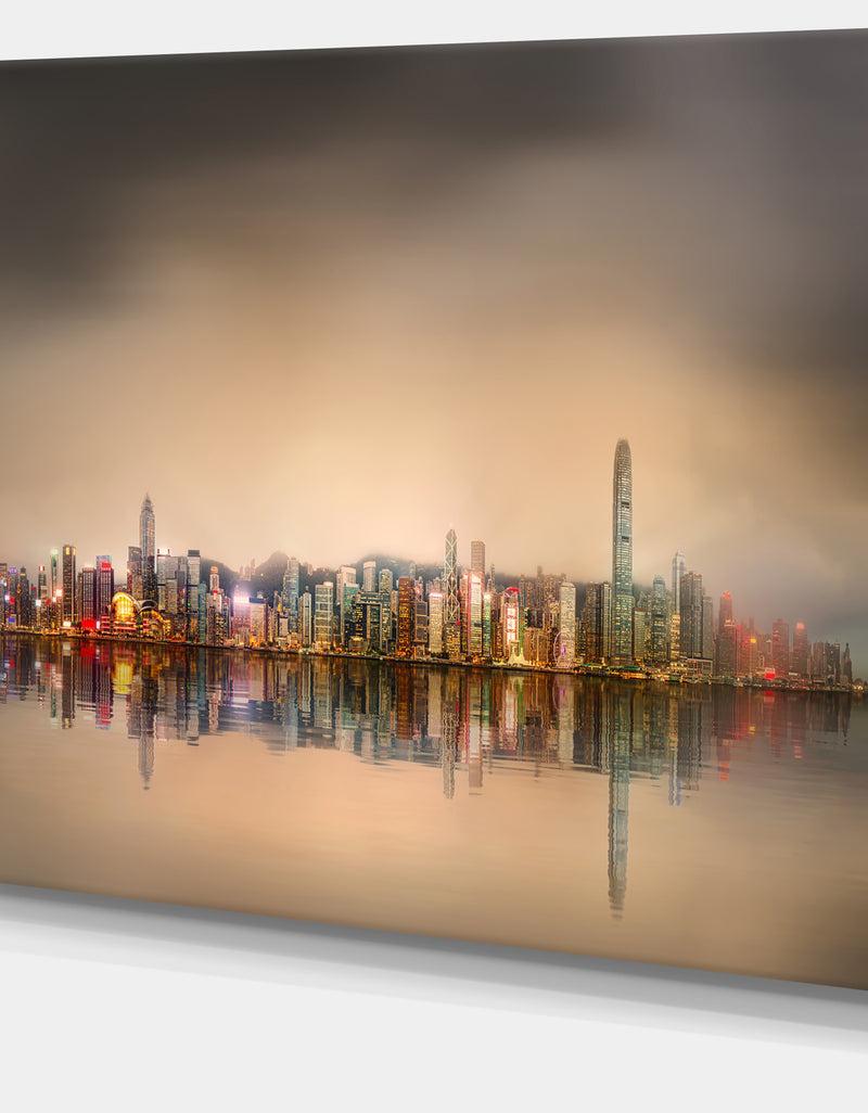 DesignQ Singapore Financial District Skyscrapers - Cityscape Canvas Print