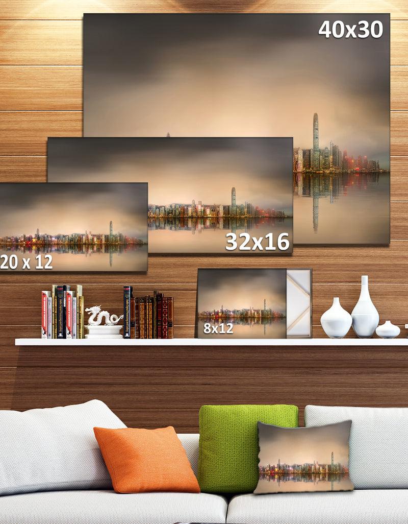 DesignQ Singapore Financial District Skyscrapers - Cityscape Canvas Print