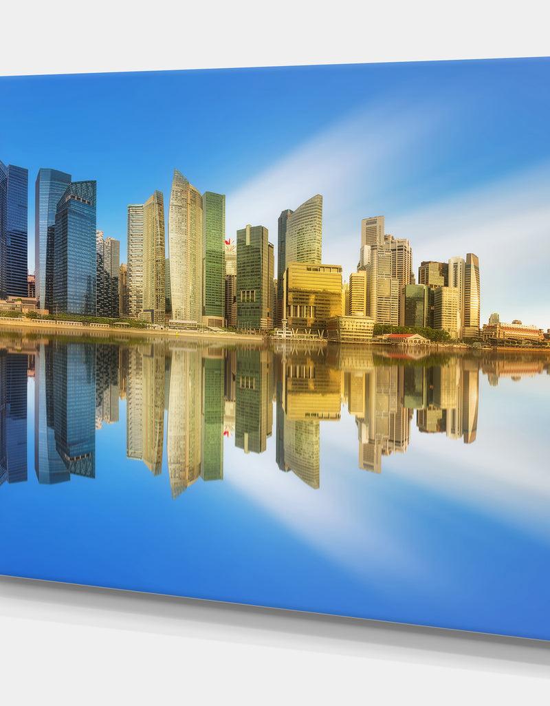 DesignQ Singapore Marina Bay Skyline - Cityscapes Photography On Wrapped Canvas