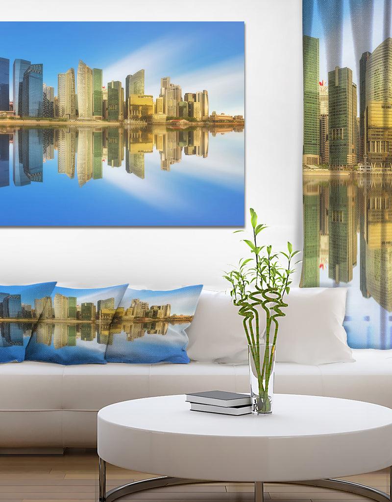 DesignQ Singapore Marina Bay Skyline - Cityscapes Photography on Wrapped Canvas