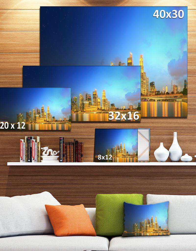 DesignQ Singapore Skyline And Marina Bay - Cityscape Canvas Wall Art