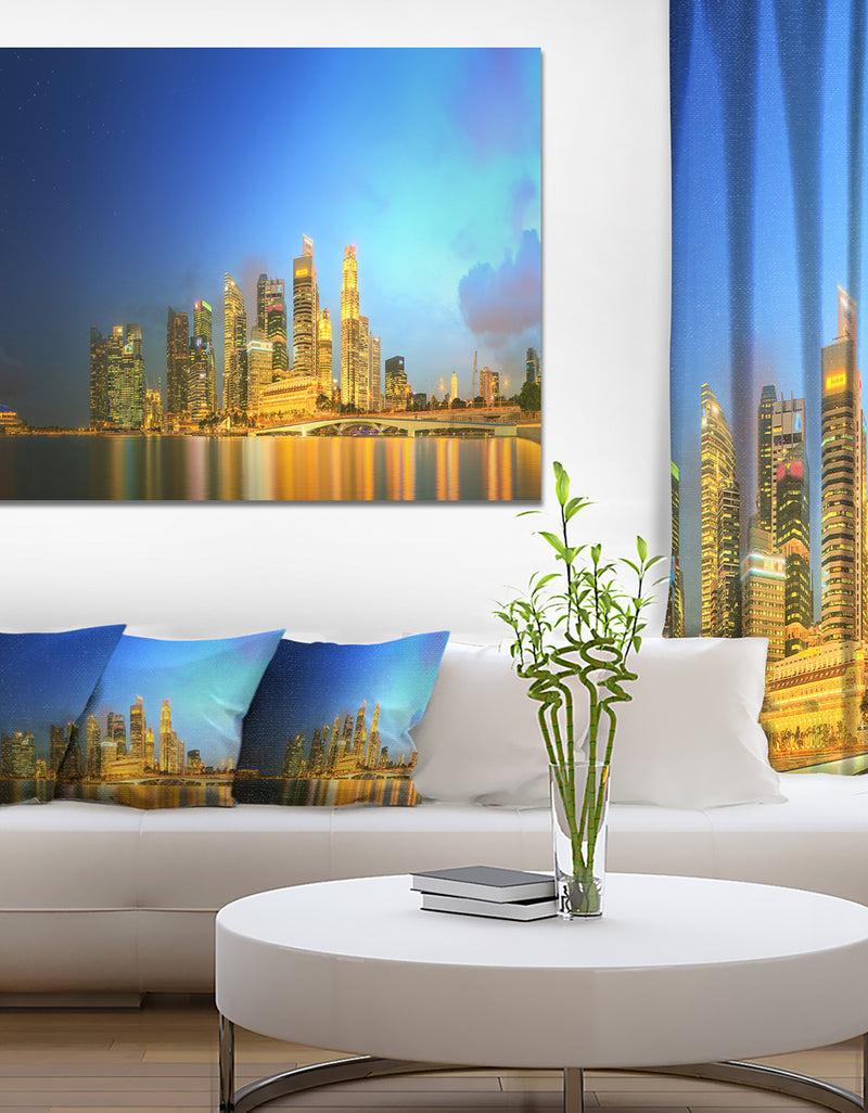 DesignQ Singapore Skyline and Marina Bay - Cityscape Canvas Wall Art