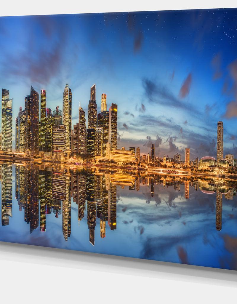 DesignQ Singapore Skyline And View Of Marina Bay - Cityscape Canvas Print