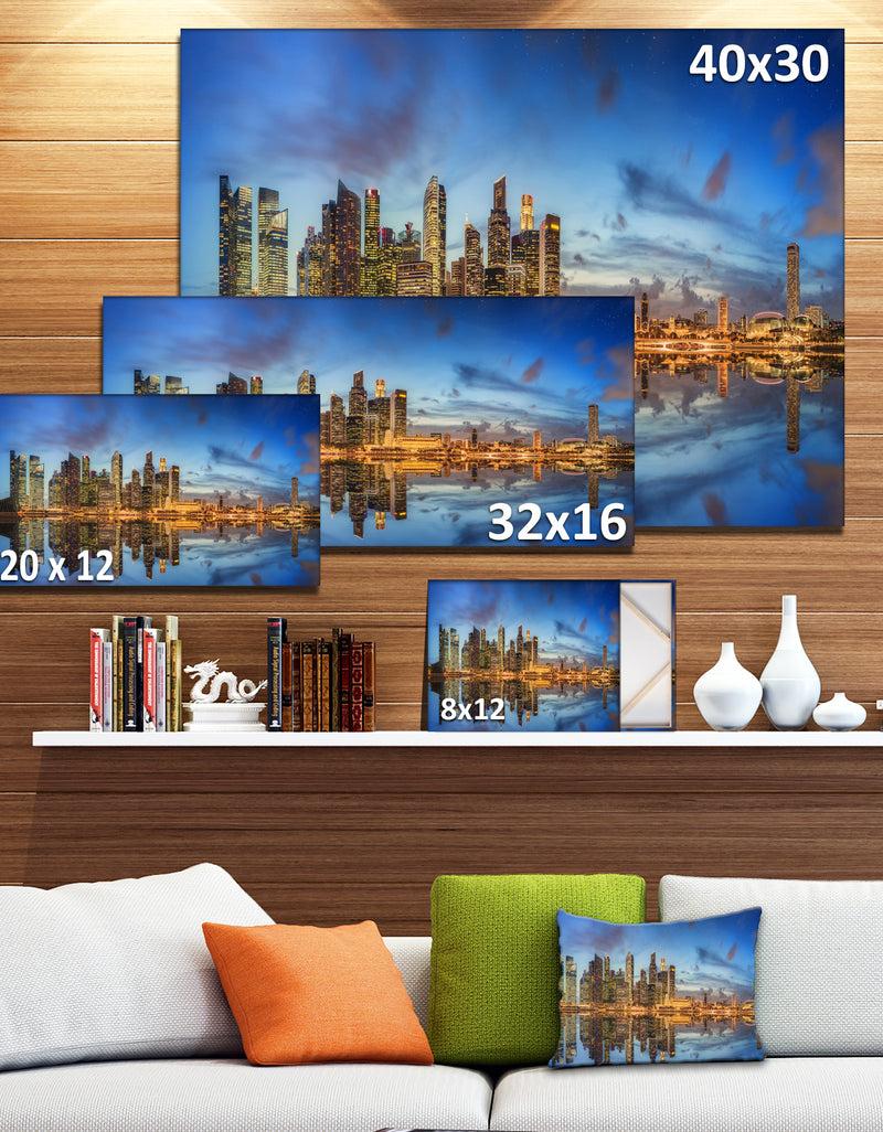 DesignQ Singapore Skyline And View Of Marina Bay - Cityscape Canvas Print