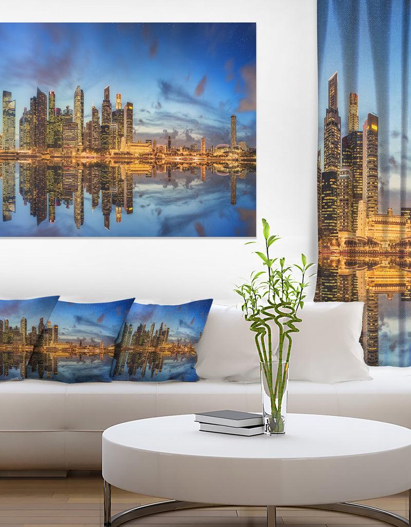 DesignQ Singapore Skyline and View of Marina Bay - Cityscape Canvas print