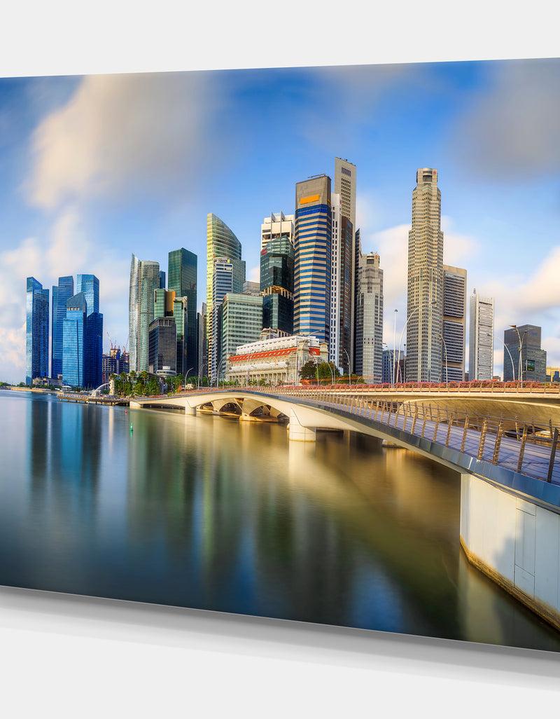 DesignQ Singapore Skyline - Sea & Shore Cityscapes Photographic On Wrapped Canvas