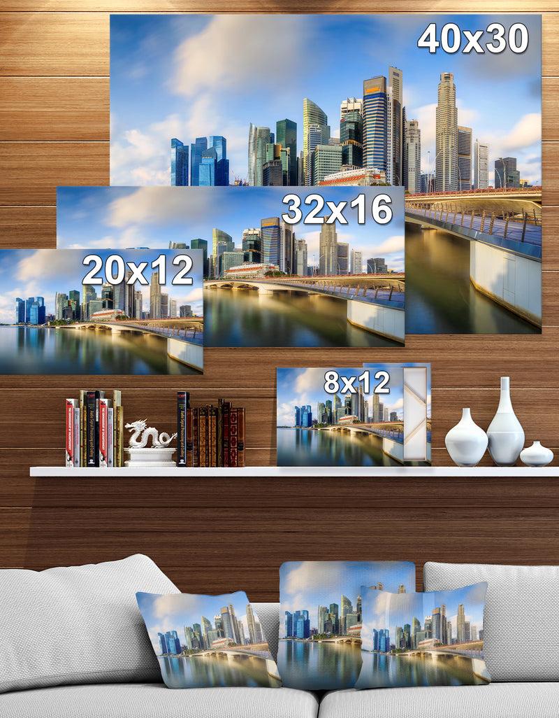 DesignQ Singapore Skyline - Sea & Shore Cityscapes Photographic On Wrapped Canvas