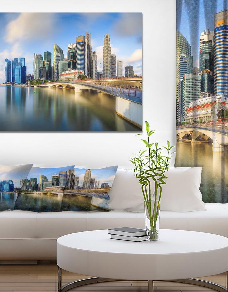 DesignQ Singapore Skyline - Sea & Shore Cityscapes Photographic on wrapped Canvas