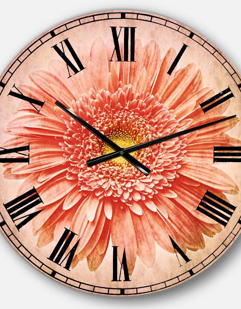 DesignQ Single Daisy On White Background - Oversized Floral Wall CLock