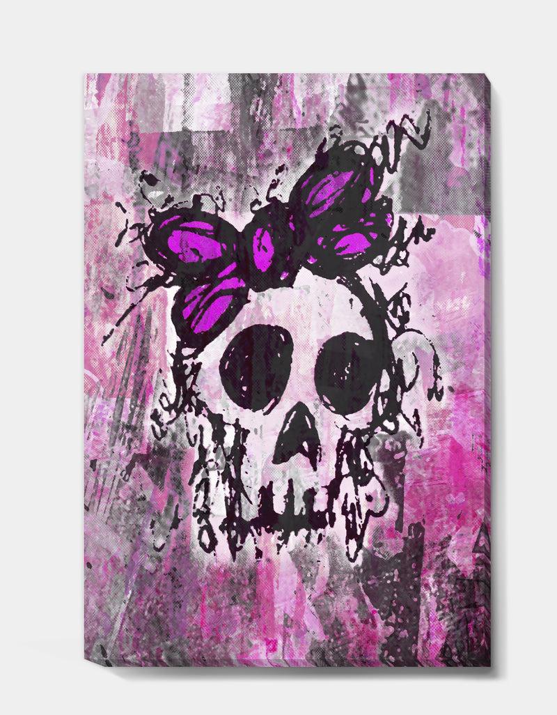 DesignQ Sketched Skull Princess - Modern & Contemporary Premium Canvas Wall Art