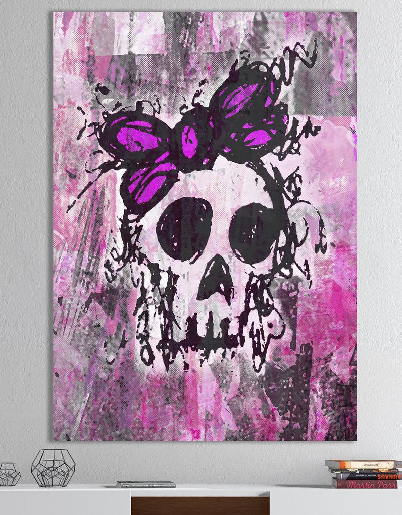 DesignQ Sketched Skull Princess - Modern & Contemporary Premium Canvas Wall Art