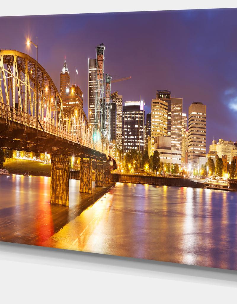 DesignQ Skyline Of Portland Panorama - Extra Large Cityscape Wall Art