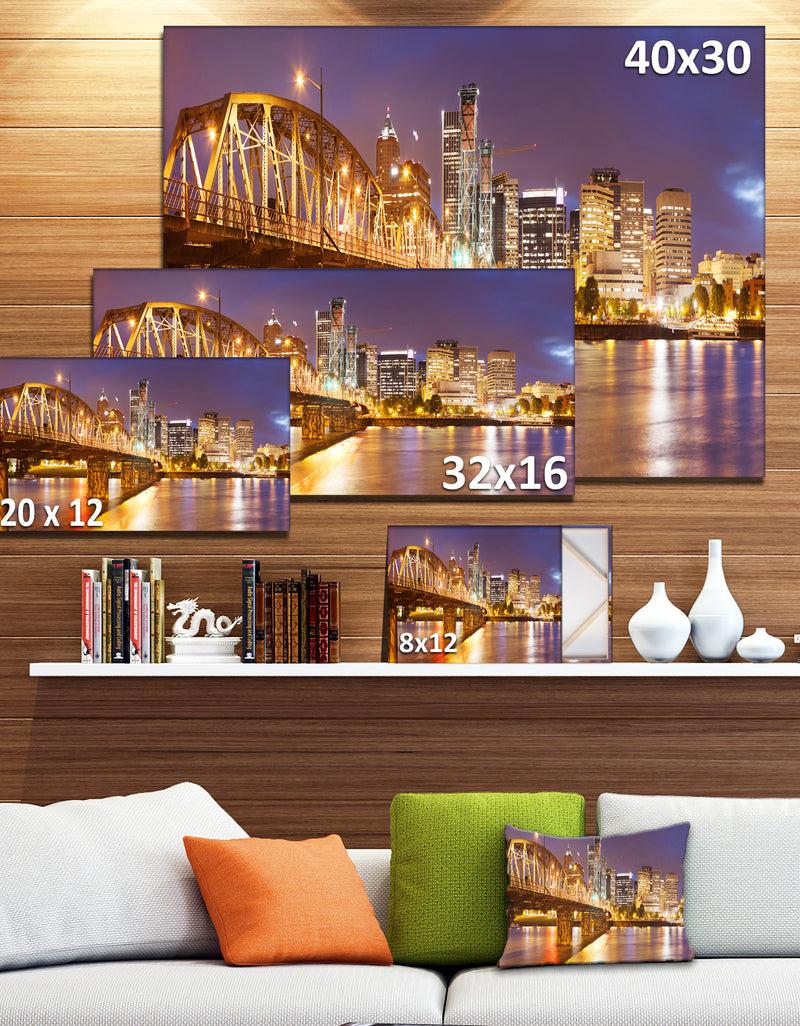 DesignQ Skyline Of Portland Panorama - Extra Large Cityscape Wall Art