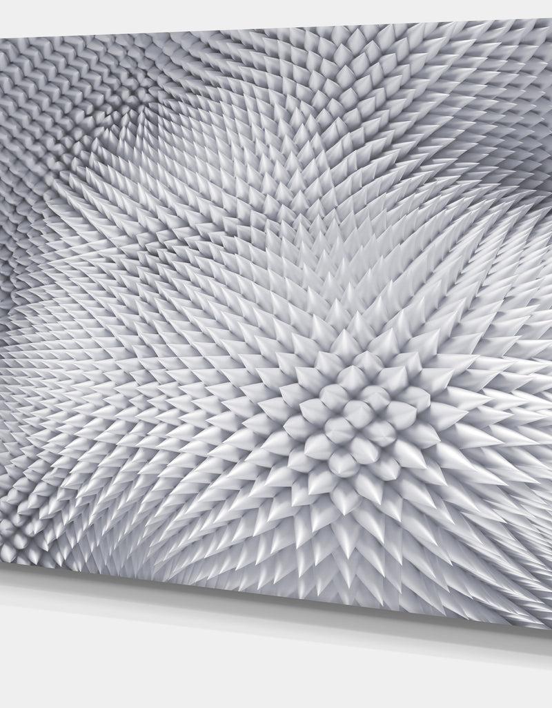DesignQ Small 3D White Prickly Design'Large Abstract Wall Art