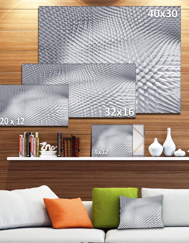 DesignQ Small 3D White Prickly Design'Large Abstract Wall Art