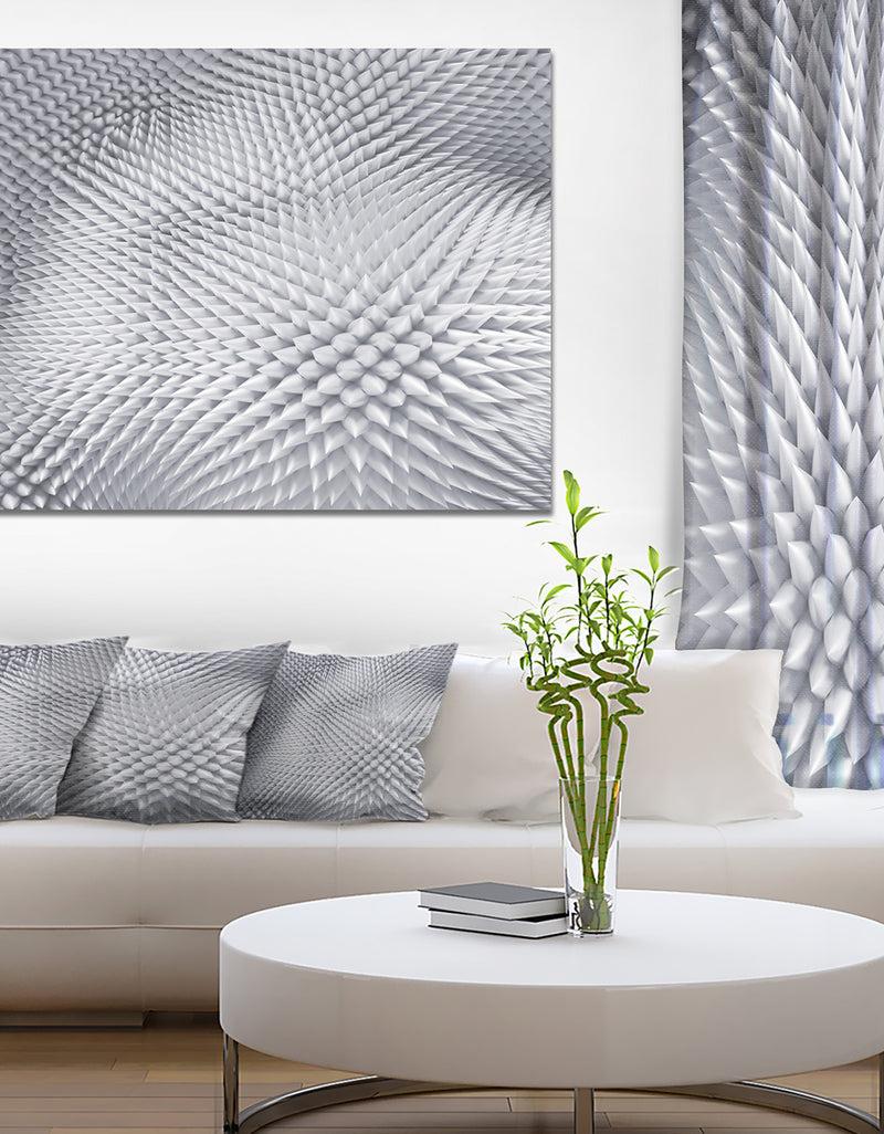 DesignQ Small 3D White Prickly Design'Large Abstract Wall Art