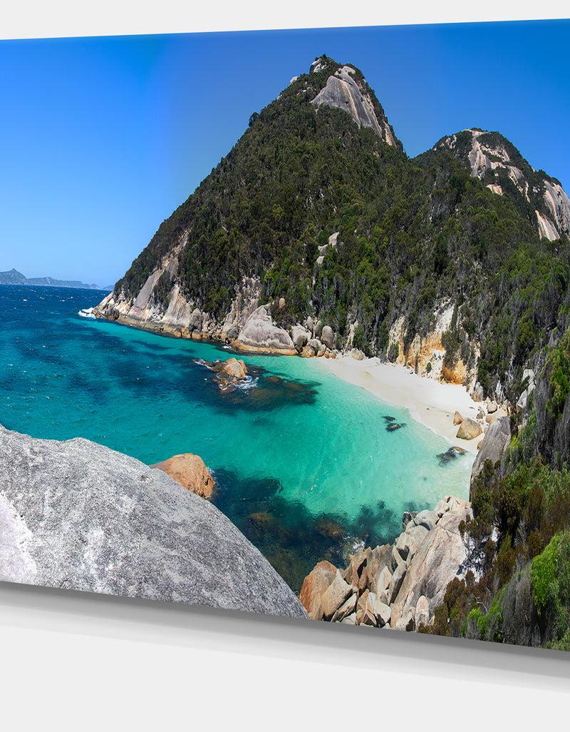 DesignQ Small Hidden Bay Panorama - Extra Large Landscape Canvas Art Print