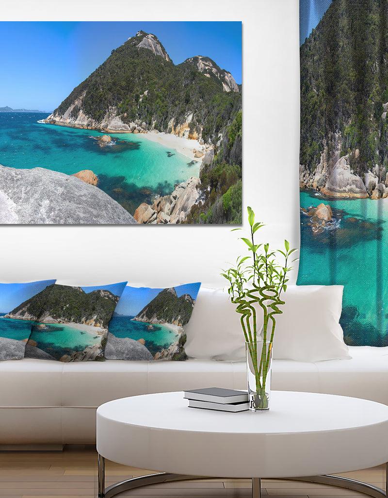 DesignQ Small Hidden Bay Panorama - Extra Large Landscape Canvas Art Print