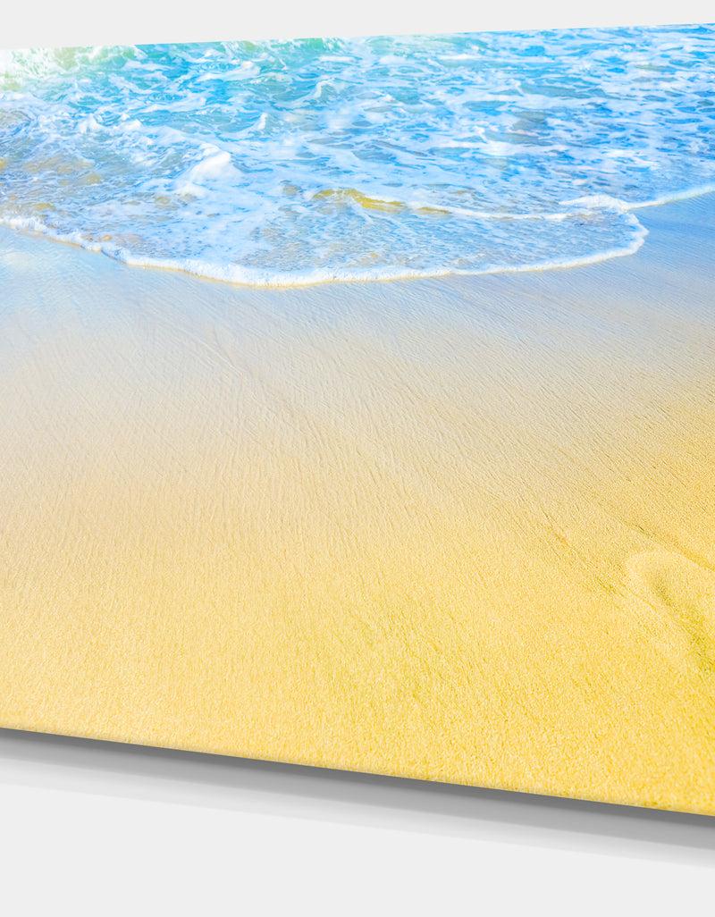 DesignQ Smooth Sea Surf Over Blue Waters - Contemporary Seascape Art Canvas