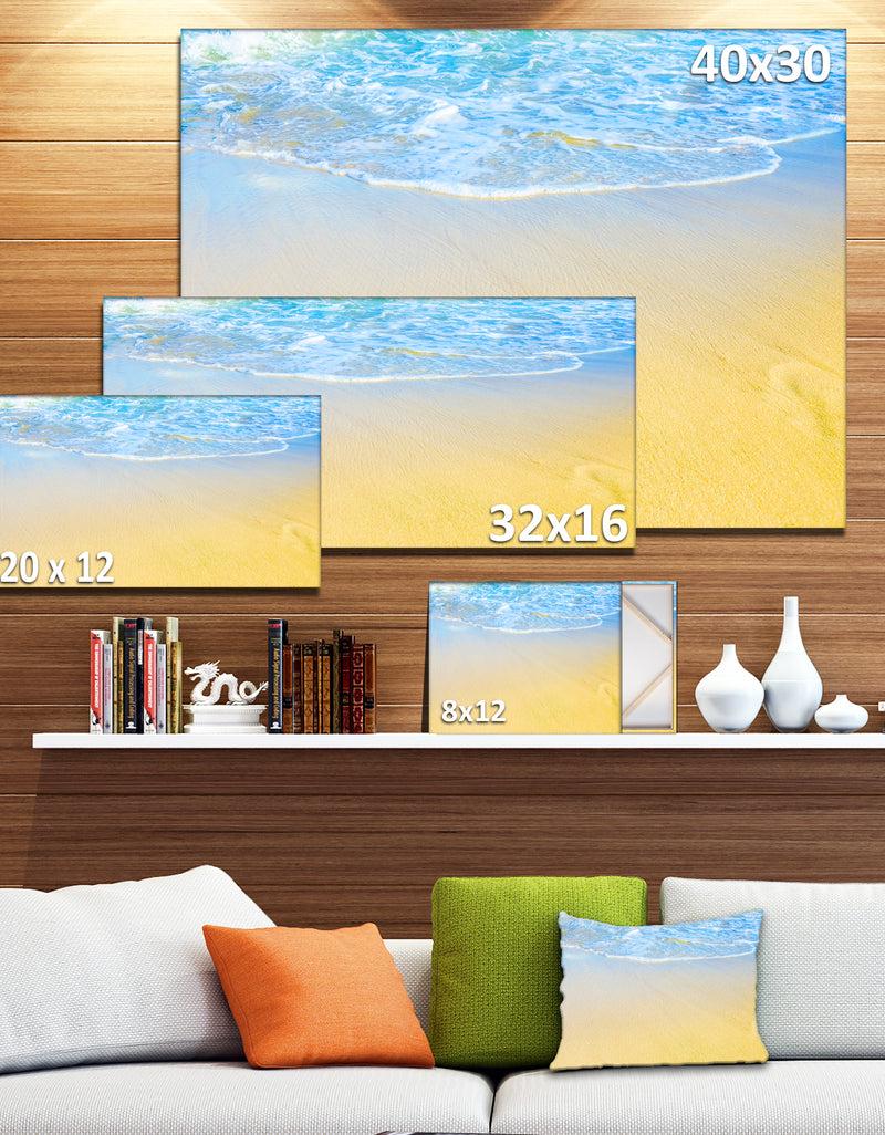 DesignQ Smooth Sea Surf Over Blue Waters - Contemporary Seascape Art Canvas