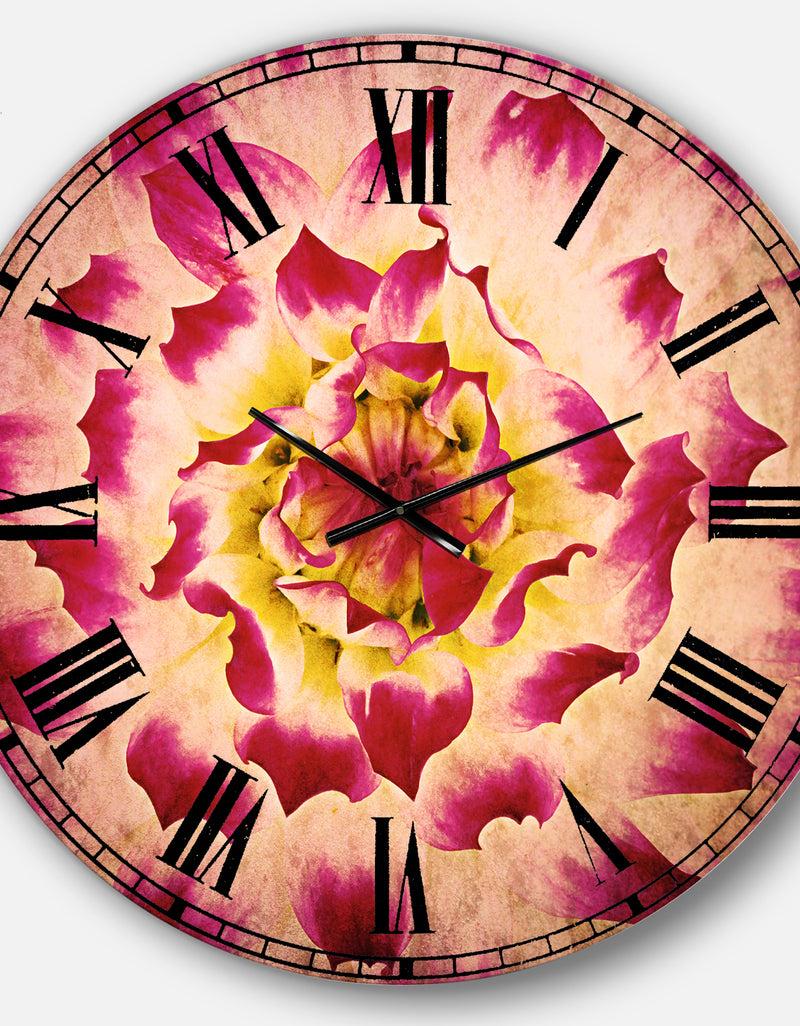 DesignQ Smooth White Rose Flower Petals - Floral Large Wall CLock