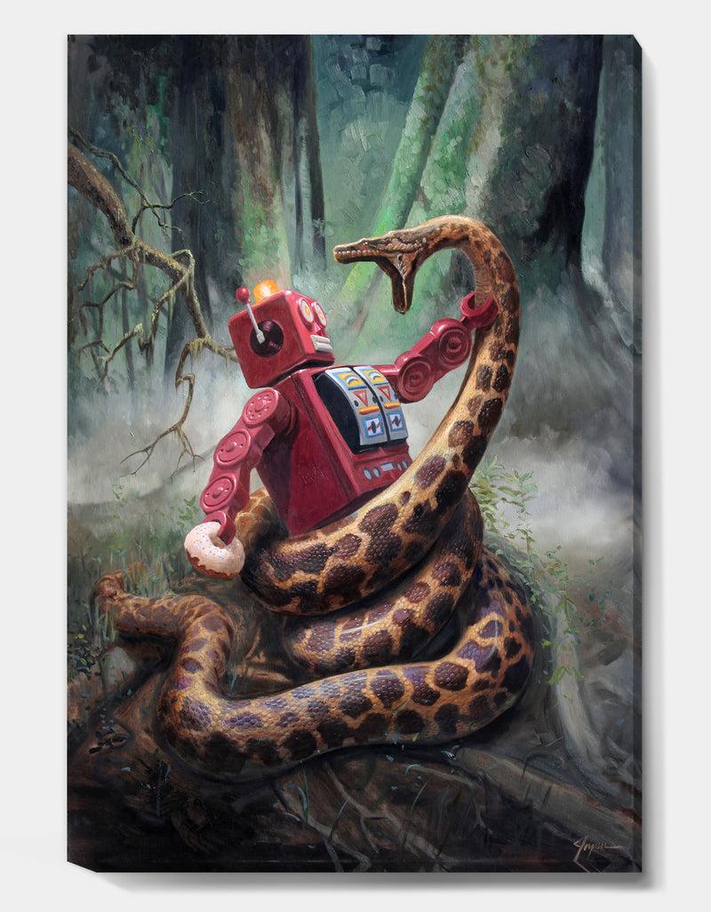DesignQ Snakefight - Modern & Contemporary Canvas Artwork