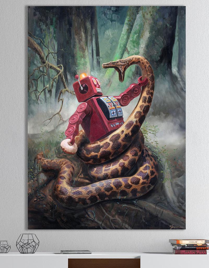 DesignQ Snakefight - Modern & Contemporary Canvas Artwork