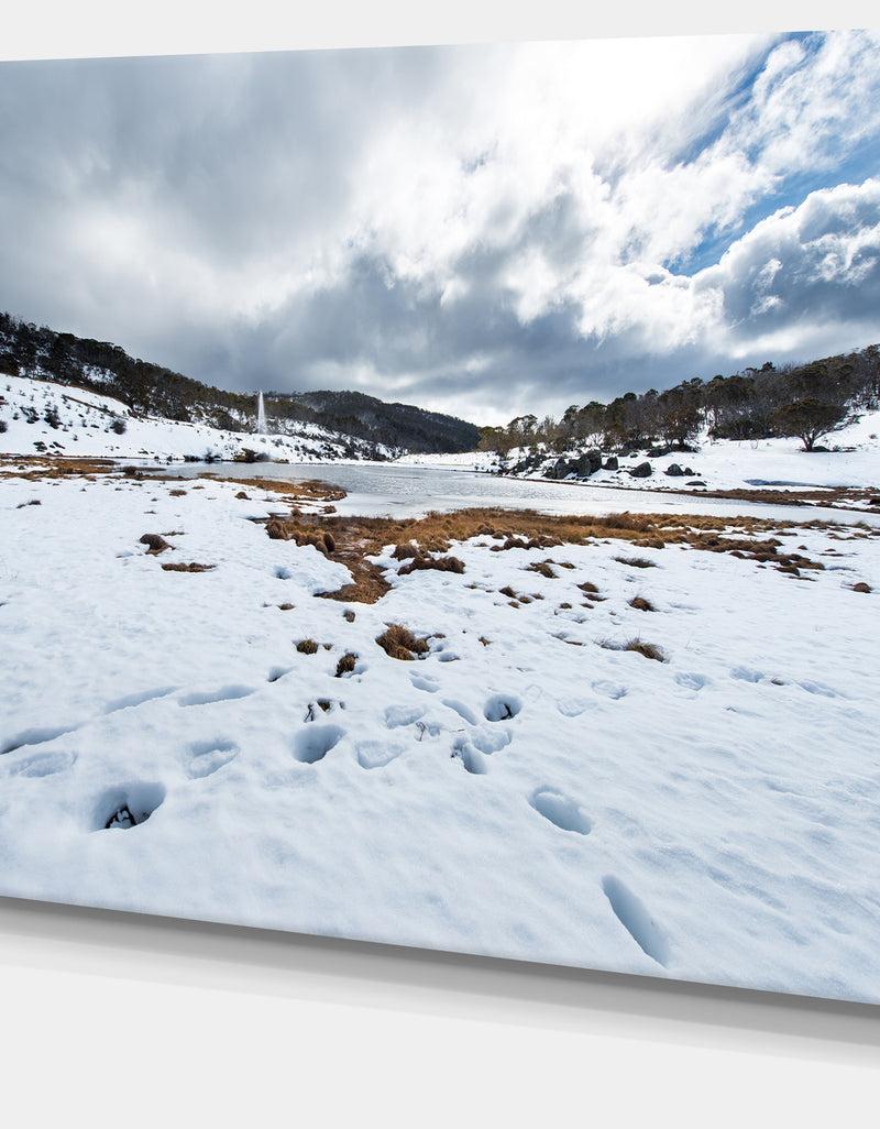 DesignQ Snow Mountains In Kosciuszko Park - Landscape Art Print Canvas