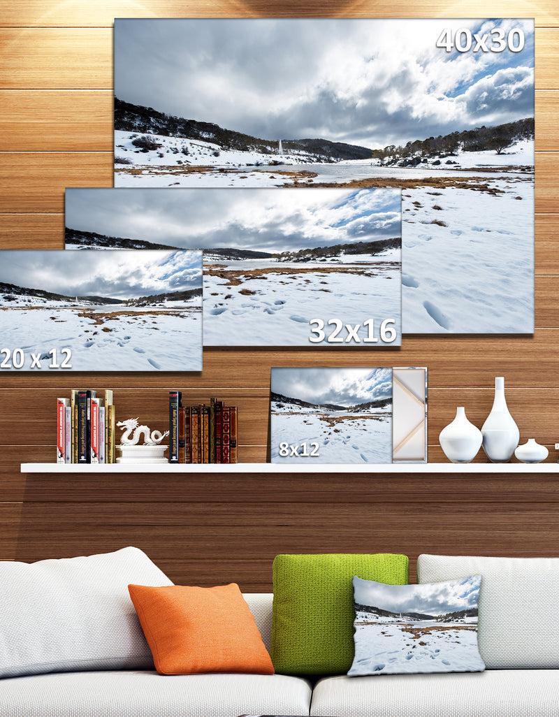 DesignQ Snow Mountains In Kosciuszko Park - Landscape Art Print Canvas