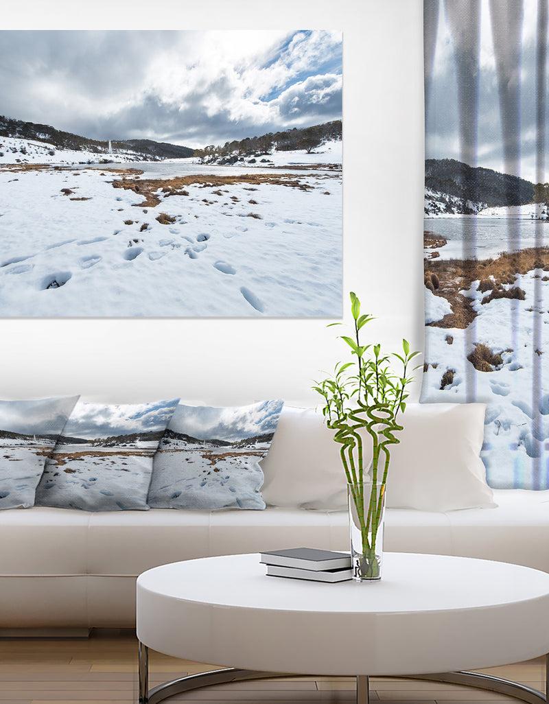 DesignQ Snow Mountains in Kosciuszko Park - Landscape Art Print Canvas