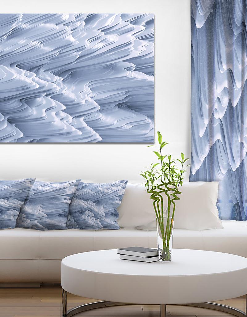 DesignQ Snowy Hills 3D Texture - Abstract Artwork on Canvas